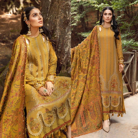 Maria B. Lawn 3Pc Embroidered With Digital Printed Dupatta-1015