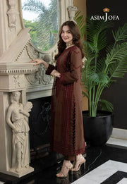 Asim Jofa Lawn 3Pc Embroidered With Chiffon Embroidered Dupatta-1025