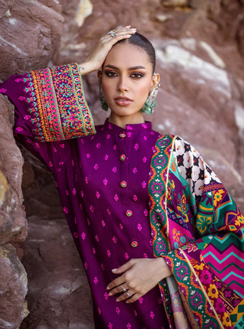 Zainab Chottani 3Pc Lawn Embroidered Shirt With Printed Dupatta-1068