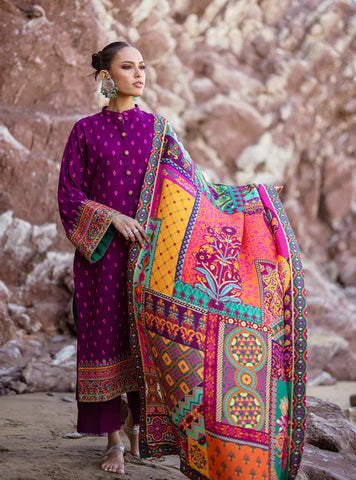 Zainab Chottani 3Pc Lawn Embroidered Shirt With Printed Dupatta-1068