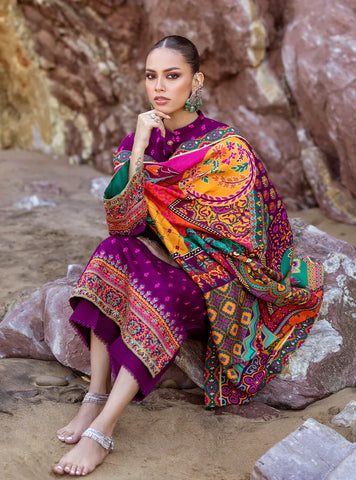 Zainab Chottani 3Pc Lawn Embroidered Shirt With Printed Dupatta-1068