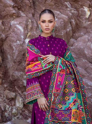 Zainab Chottani 3Pc Lawn Embroidered Shirt With Printed Dupatta-1068
