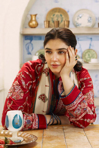 Zara Shahjahan 3Pc Lawn Embroidered Shirt With Printed Dupatta-1054