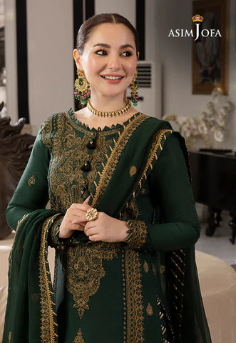 Asim Jofa Lawn 3Pc Embroidered With Chiffon Embroidered Dupatta-1034